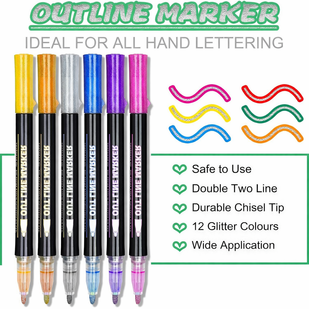 Outline Magic Markers | 12 Color Set