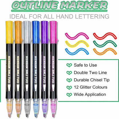 Outline Magic Markers | 12 Color Set